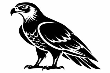 buzzard silhouette line art vector illustration
