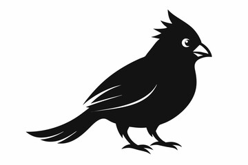 cardinal silhouette line art vector illustration