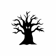 creative details Haunted Tree Icon Vector Illustration