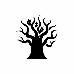 creative details Haunted Tree Icon Vector Illustration