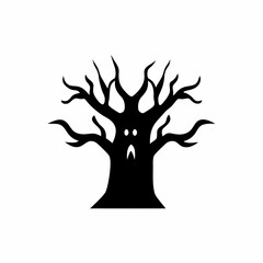 creative details Haunted Tree Icon Vector Illustration