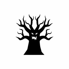 creative details Haunted Tree Icon Vector Illustration