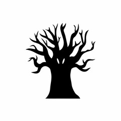 creative details Haunted Tree Icon Vector Illustration
