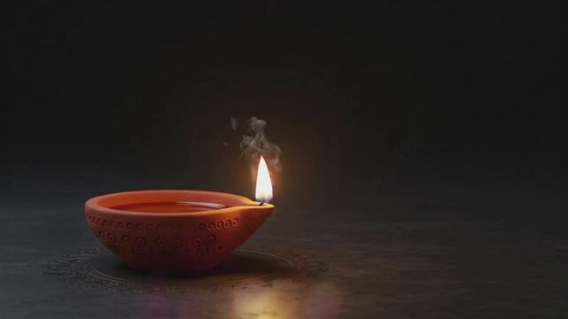 Oil lamp with dark background for Diwali background 