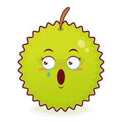 durian scared face cartoon cute