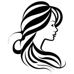 Luxury beauty salon barber hairstyle logo illustration abstract SVG transparent background.