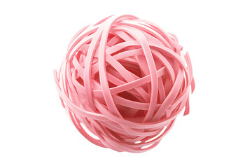 Isolated Pink Rubber Band Ball