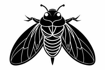 cicada silhouette line art vector illustration