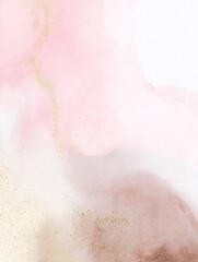 Fototapeta premium Sparkling pink and gold glitter watercolor background generating luxurious texture with elegant aesthetic for fashion, beauty, and wedding design concepts