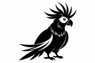 cockatoo silhouette line art vector illustration