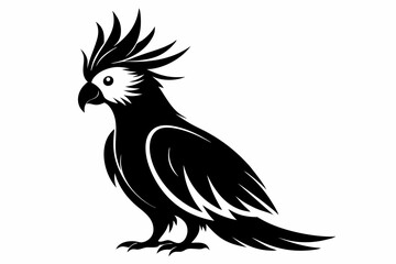 cockatoo silhouette line art vector illustration