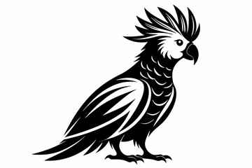 cockatoo silhouette line art vector illustration