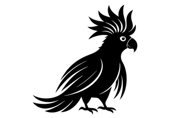 cockatoo silhouette line art vector illustration