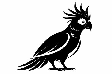 cockatoo silhouette line art vector illustration