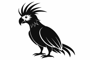 cockatoo silhouette line art vector illustration
