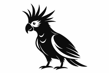 cockatoo silhouette line art vector illustration