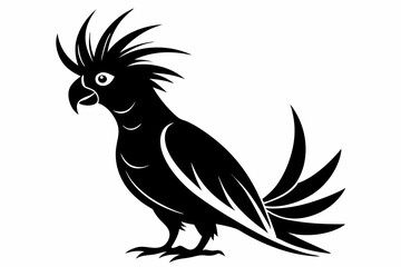 cockatoo silhouette line art vector illustration