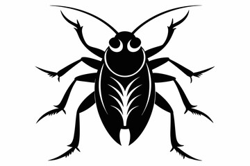 cockroach silhouette line art vector illustration
