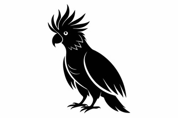cockatoo silhouette line art vector illustration