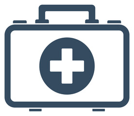 Medical aid kit flat icon isolated on white background.
