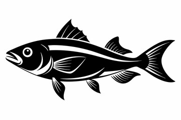 cod silhouette line art vector illustration