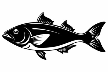 cod silhouette line art vector illustration