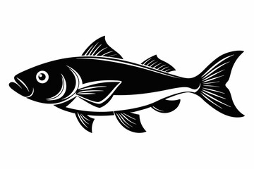 cod silhouette line art vector illustration