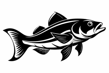 cod silhouette line art vector illustration