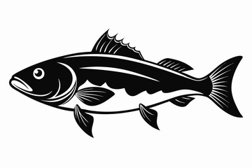 cod silhouette line art vector illustration