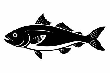 cod silhouette line art vector illustration