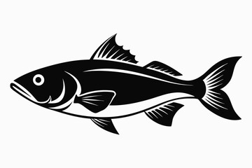 cod silhouette line art vector illustration