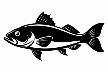 cod silhouette line art vector illustration