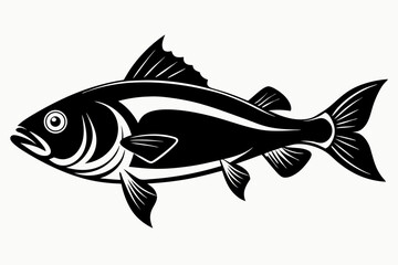 cod silhouette line art vector illustration