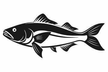 cod silhouette line art vector illustration