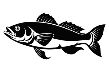 cod silhouette line art vector illustration