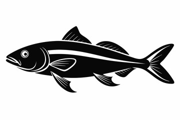 cod silhouette line art vector illustration