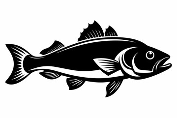 cod silhouette line art vector illustration