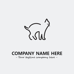 Cat illustration black and white for logo company vector image