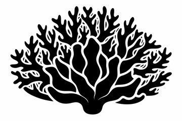 coral silhouette line art vector illustration