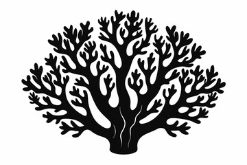 coral silhouette line art vector illustration