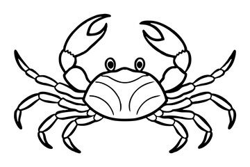 crab silhouette line art vector illustration