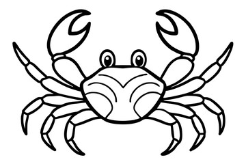 crab silhouette line art vector illustration