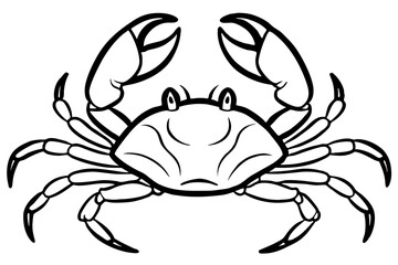 crab silhouette line art vector illustration