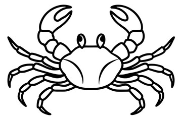 crab silhouette line art vector illustration