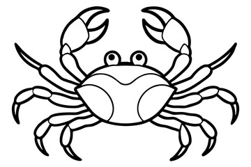 crab silhouette line art vector illustration