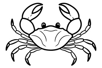 crab silhouette line art vector illustration