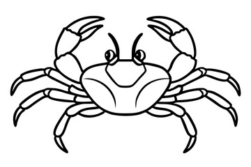 crab silhouette line art vector illustration