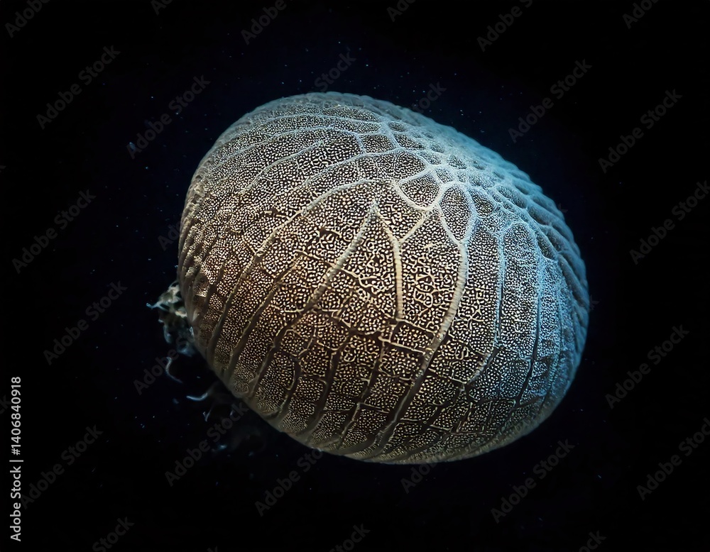 Wall mural mysterious orb: a close-up view of a unique, textured orb, reminiscent of a seed or a celestial body