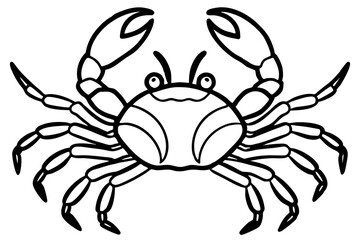 crab silhouette line art vector illustration
