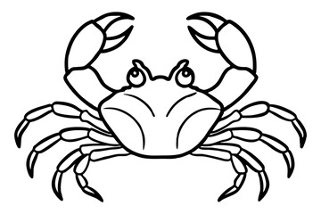crab silhouette line art vector illustration
